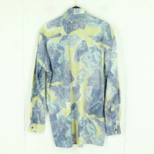 Laden Sie das Bild in den Galerie-Viewer, Vintage 90s Hemd Gr. L blau mehrfarbig Crazy Pattern