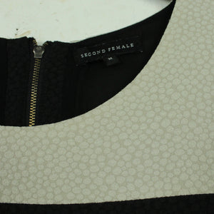 Second Hand SECOND FEMALE Bluse Gr. M schwarz beige gestreift (*)