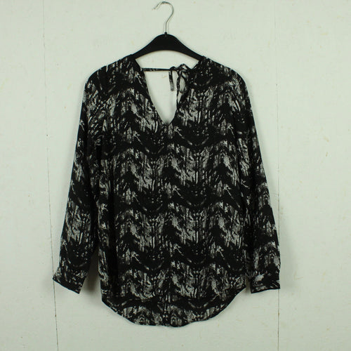 Second Hand JACQUELINE DE YONG Bluse Gr. 38 schwarz weiß gemustert (*)