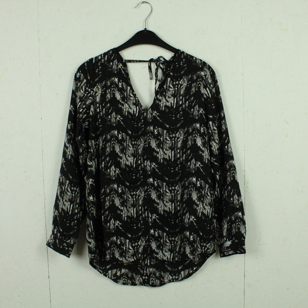Second Hand JACQUELINE DE YONG Bluse Gr. 38 schwarz weiß gemustert (*)