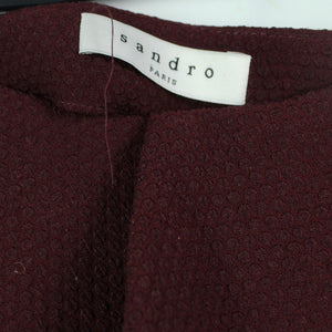 Second Hand SANDRO PARIS Shorts Gr. 38 weinrot High Waist Hot Pants (*)