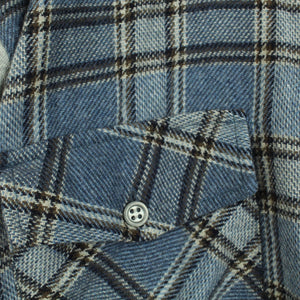 Vintage Flanellhemd Gr. M blau grau Hemd langarm