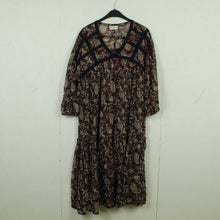 Laden Sie das Bild in den Galerie-Viewer, Second Hand MILK COPENHAGEN Kleid Gr. S braun mehrfarbig gemustert Midikleid (*)