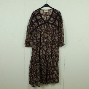 Second Hand MILK COPENHAGEN Kleid Gr. S braun mehrfarbig gemustert Midikleid (*)