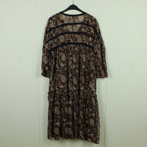 Second Hand MILK COPENHAGEN Kleid Gr. S braun mehrfarbig gemustert Midikleid (*)