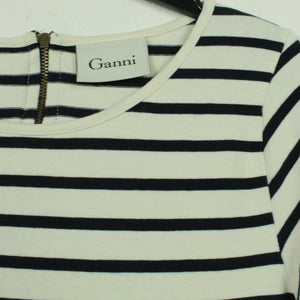 Second Hand GANNI Kleid Gr. XL weiß schwarz gestreift (*)