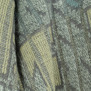 VINTAGE Pullover mit Wolle Gr. M grau mehrfarbig crazy pattern