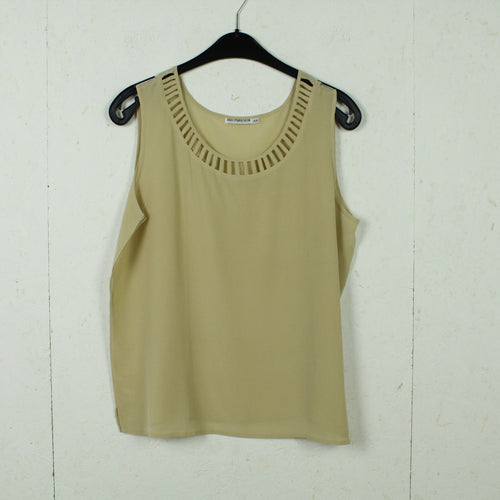 Vintage Seidentop Gr. XXL beige mit Cut Outs