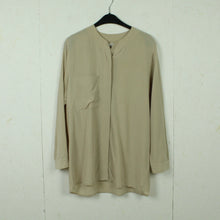 Laden Sie das Bild in den Galerie-Viewer, Vintage Seidenbluse Gr. S beige uni langarm