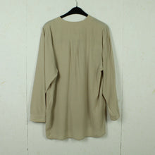 Laden Sie das Bild in den Galerie-Viewer, Vintage Seidenbluse Gr. S beige uni langarm