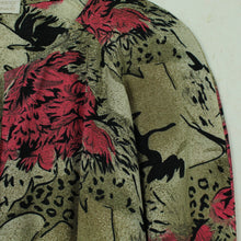 Laden Sie das Bild in den Galerie-Viewer, Vintage Bluse Gr. M greige pink gemustert