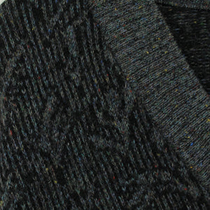 Vintage Wollpullover Gr. L schwarz grau gemustert Strick Pullover