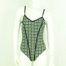 Laden Sie das Bild in den Galerie-Viewer, Vintage TRIUMPH Badeanzug Gr. L schwarz grün mehrfarbig Crazy Pattern 80s 90s Beachwear