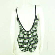 Laden Sie das Bild in den Galerie-Viewer, Vintage TRIUMPH Badeanzug Gr. L schwarz grün mehrfarbig Crazy Pattern 80s 90s Beachwear