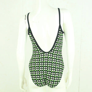 Vintage TRIUMPH Badeanzug Gr. L schwarz grün mehrfarbig Crazy Pattern 80s 90s Beachwear