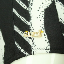 Laden Sie das Bild in den Galerie-Viewer, Vintage Badeanzug Gr. M schwarz weiß Crazy Pattern 80s 90s Beachwear