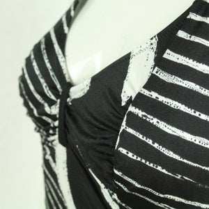 Vintage Badeanzug Gr. M schwarz weiß Crazy Pattern 80s 90s Beachwear