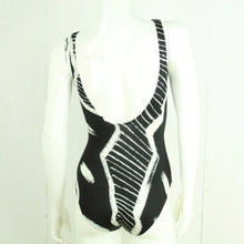 Laden Sie das Bild in den Galerie-Viewer, Vintage Badeanzug Gr. M schwarz weiß gemustert 80s 90s Beachwear