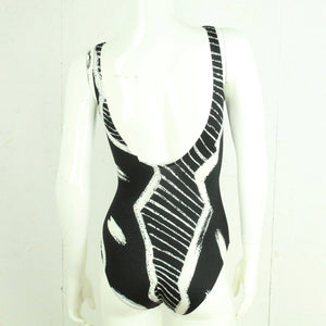 Vintage Badeanzug Gr. M schwarz weiß gemustert 80s 90s Beachwear