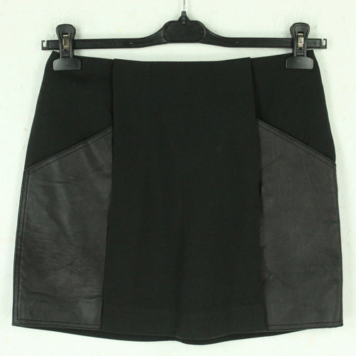 Second Hand 3.1 PHILLIP LIM Minirock Gr. US 2 (dt. 34) schwarz mit Lederapplikation (*)