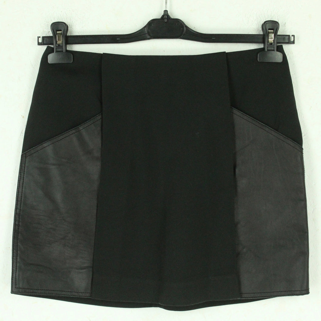 Second Hand 3.1 PHILLIP LIM Minirock Gr. US 2 (dt. 34) schwarz mit Lederapplikation (*)