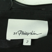 Laden Sie das Bild in den Galerie-Viewer, Second Hand 3.1 PHILLIP LIM Minirock Gr. US 2 (dt. 34) schwarz mit Lederapplikation (*)
