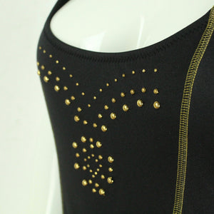 Vintage Badeanzug Gr. L schwarz gold 80s 90s Beachwear
