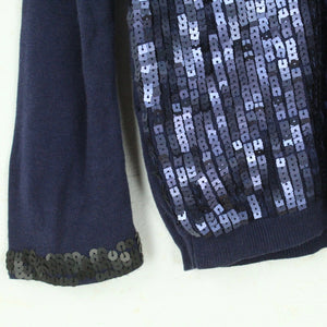 Second Hand TWIN-SET SIMONA BARBIERI Pullover Gr. M blau Pailetten Strick (*)