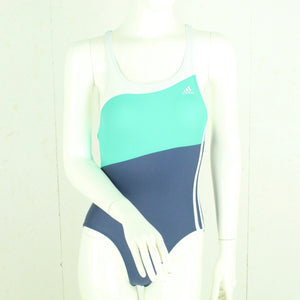 Vintage ADIDAS Badeanzug Gr. XS türkis dunkelblau weiß Sport Y2K 00er Beachwear