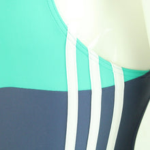 Laden Sie das Bild in den Galerie-Viewer, Vintage ADIDAS Badeanzug Gr. XS türkis dunkelblau weiß Sport Y2K 00er Beachwear