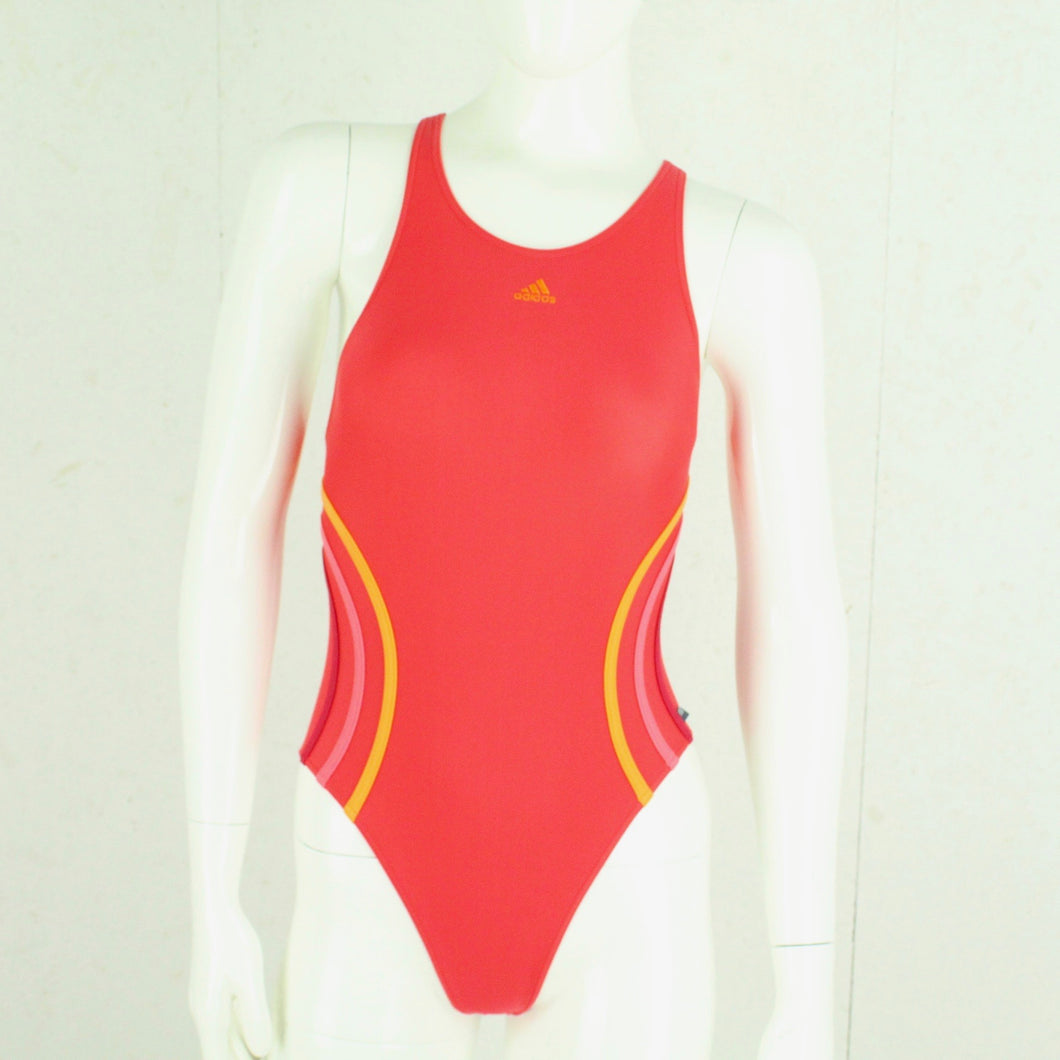 Vintage ADIDAS Badeanzug Gr. XS rot rosa orange Sport Y2K 00er Beachwear