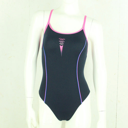 Vintage ARENA Badeanzug Gr. XS dunkelblau rosa Sport Y2K 00er Beachwear