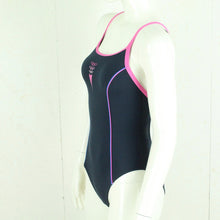 Laden Sie das Bild in den Galerie-Viewer, Vintage ARENA Badeanzug Gr. XS dunkelblau rosa Sport Y2K 00er Beachwear