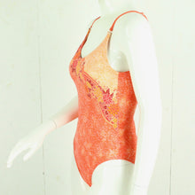Laden Sie das Bild in den Galerie-Viewer, Vintage SPEEDO Badeanzug Gr. S orange mehrfarbig Sport Y2K 00er Beachwear