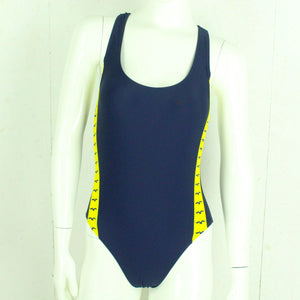 Vintage ALBATROS Badeanzug Gr. S dunkelblau gelb Sport Y2K 00er Beachwear