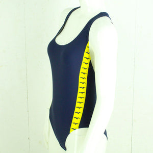 Vintage ALBATROS Badeanzug Gr. S dunkelblau gelb Sport Y2K 00er Beachwear