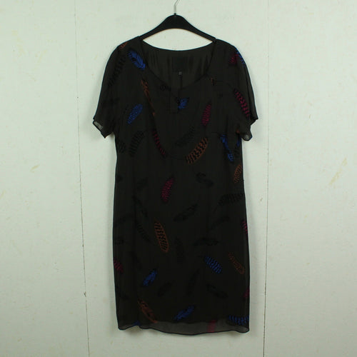 Second Hand INWEAR Kleid Gr. 42 braun mehrfarbig Feder Print (*)