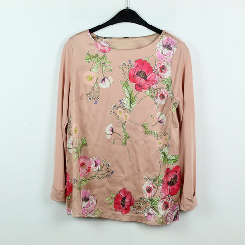 Second Hand GUSTAV Bluse Gr. 36 nude geblümt Langarmbluse NEU (*)