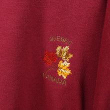 Laden Sie das Bild in den Galerie-Viewer, Vintage Sweatshirt Gr. XL weinrot Stickerei: Quebec Canada