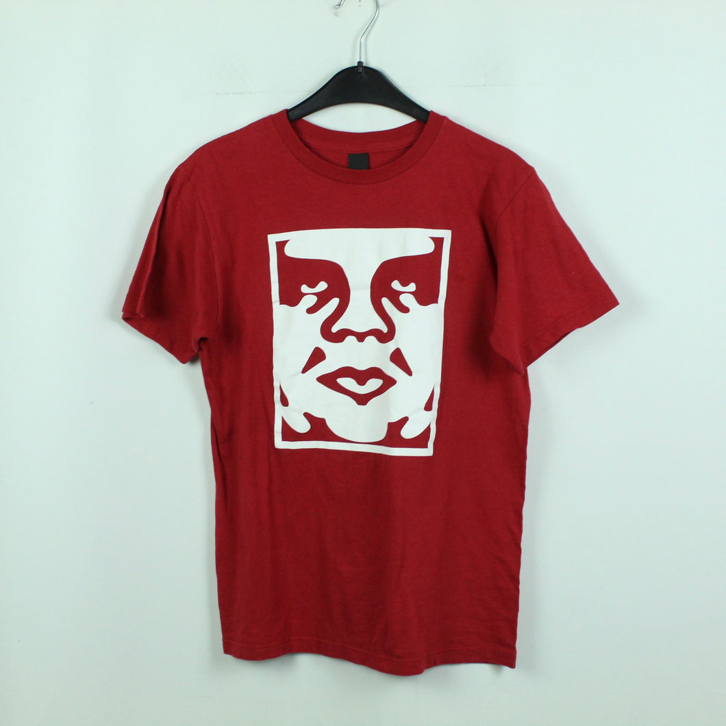 Second Hand OBEY T-Shirt Gr. S rot mit weißem Print (*)