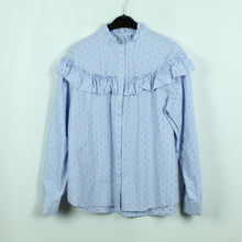 Laden Sie das Bild in den Galerie-Viewer, Second Hand H&amp;M Bluse Gr. 40 blau weiß gestreift mit Punkten (*)