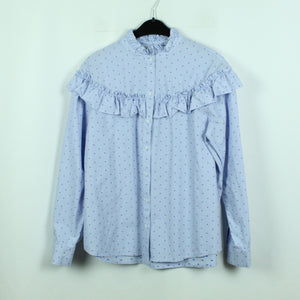 Second Hand H&M Bluse Gr. 40 blau weiß gestreift mit Punkten (*)