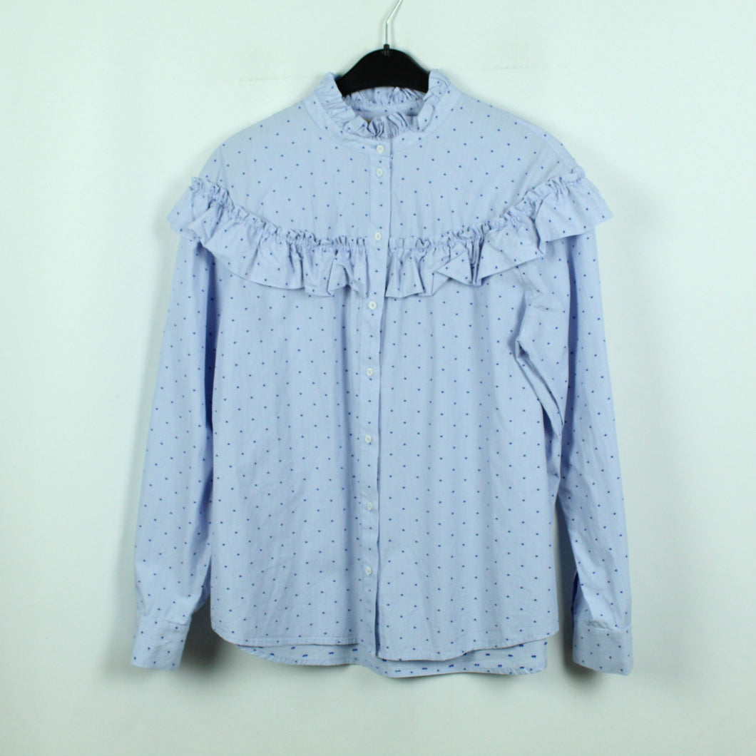Second Hand H&M Bluse Gr. 40 blau weiß gestreift mit Punkten (*)