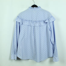 Laden Sie das Bild in den Galerie-Viewer, Second Hand H&amp;M Bluse Gr. 40 blau weiß gestreift mit Punkten (*)