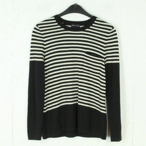 Second Hand RENA LANGE Pullover Gr. 38 schwarz weiß gestreift Feinstrick (*)