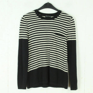 Second Hand RENA LANGE Pullover Gr. 38 schwarz weiß gestreift Feinstrick (*)