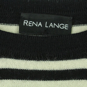 Second Hand RENA LANGE Pullover Gr. 38 schwarz weiß gestreift Feinstrick (*)