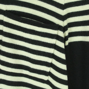 Second Hand RENA LANGE Pullover Gr. 38 schwarz weiß gestreift Feinstrick (*)