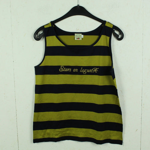 Vintage Top Gr. L grün dunkelblau gestreift 