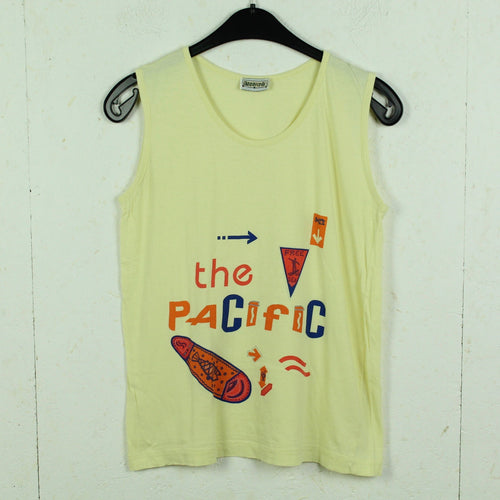 Vintage Top Gr. S vanille bunt mit Print 